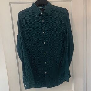 Banana Republic Teal Microdot Button-Down Shirt